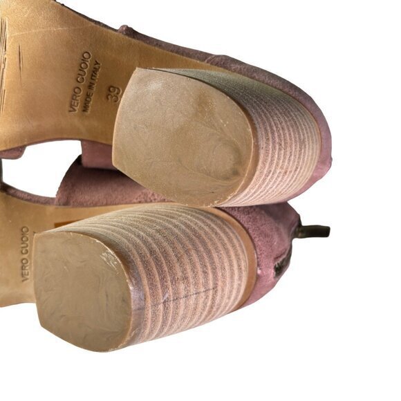 Sundance Catalog Booties Ankle Boots Pink Suede Zip Closure Block Heel Size 39 - Picture 10 of 10